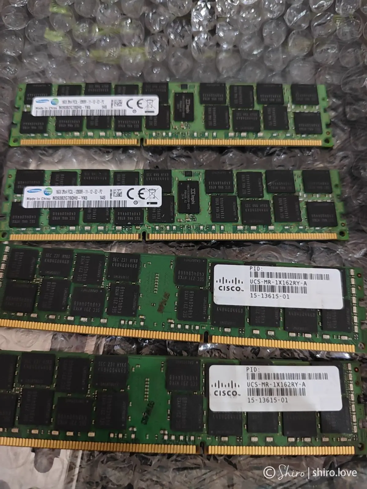 4根16GB DDR3L低压1666Mhz三星内存条